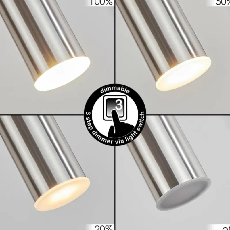 hofstein Suspension Dalheim LED Nickel mat, 1 lumière