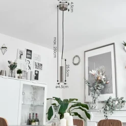 hofstein Suspension Dalheim LED Nickel mat, 1 lumière