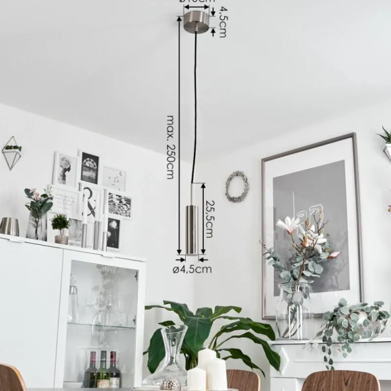 hofstein Suspension Dalheim LED Nickel mat, 1 lumière