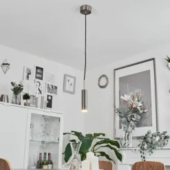 hofstein Suspension Dalheim LED Nickel mat, 1 lumière