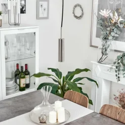 hofstein Suspension Dalheim LED Nickel mat, 1 lumière