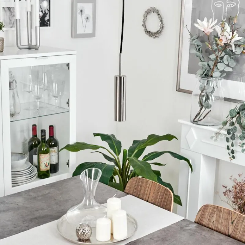 hofstein Suspension Dalheim LED Nickel mat, 1 lumière