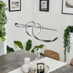 hofstein Suspension Dauntey LED Nickel mat, 1 lumière