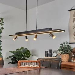 hofstein Suspension Deadwood LED Brun, Couleur bois, 5 lumières