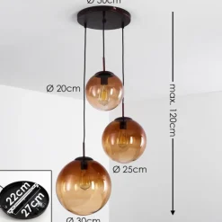 hofstein Suspension Degevos Brun, 3 lumières