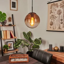 Suspension Verre Fumé-hofstein Suspension Degevos Brun, 1 lumière