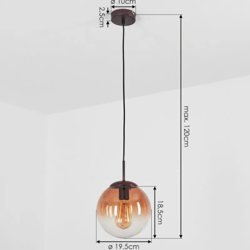 Suspension Verre Fumé-hofstein Suspension Degevos Brun, 1 lumière