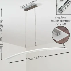 hofstein Suspension Delaware LED Argenté, 1 lumière