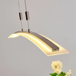 hofstein Suspension Delaware LED Argenté, 1 lumière