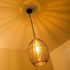 Lampes Dorées-hofstein Suspension Delhi Noir doré, 1 lumière