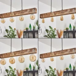 Luminaires Scandinaves-hofstein Suspension Derville Écru, Noir, 4 lumières