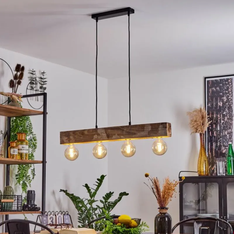 Luminaires Scandinaves-hofstein Suspension Derville Écru, Noir, 4 lumières