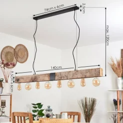 Luminaires Scandinaves-hofstein Suspension Derville Écru, Noir, 8 lumières