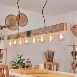 Luminaires Scandinaves-hofstein Suspension Derville Écru, Noir, 8 lumières