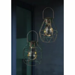 Luminaires Globo Lighting Suspension d'extérieur Globo Solar LED Bronze, 5 lumières