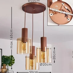 hofstein Suspension Dodoma Cuivre, 3 lumières