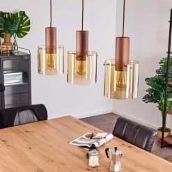 hofstein Suspension Dodoma Cuivre, 3 lumières