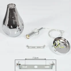 Suspension Verre Fumé-hofstein Suspension Domma Chrome, 1 lumière