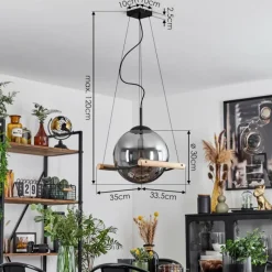 Suspension Verre Fumé-hofstein Suspension Duchemin Écru, 1 lumière