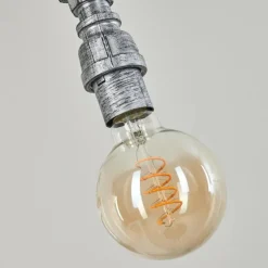 Lampes Vintages & Rétros-hofstein Suspension Dufort Argenté, 1 lumière