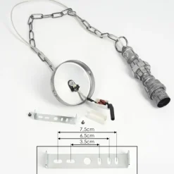 Lampes Vintages & Rétros-hofstein Suspension Dufort Argenté, 1 lumière