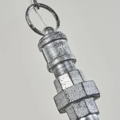 Lampes Vintages & Rétros-hofstein Suspension Dufort Argenté, 1 lumière