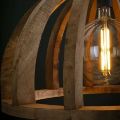 Lampes Vintages & Rétros-hofstein Suspension DUIVENHOEK Bois clair, 1 lumière