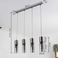 hofstein Suspension Dulcita Nickel mat, 4 lumières