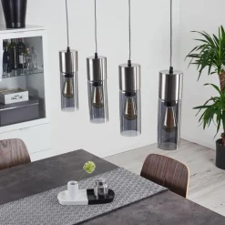 hofstein Suspension Dulcita Nickel mat, 4 lumières