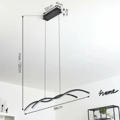 hofstein Suspension Eaglesham LED Noir, 1 lumière