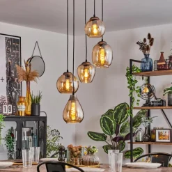 hofstein Suspension Echallens Argenté, 5 lumières