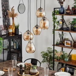 hofstein Suspension Echallens Argenté, 5 lumières