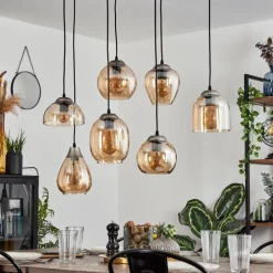 hofstein Suspension Echallens Argenté, 7 lumières