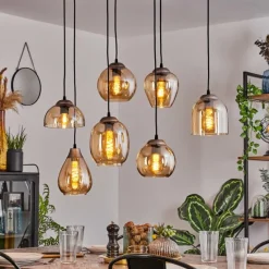 hofstein Suspension Echallens Argenté, 7 lumières