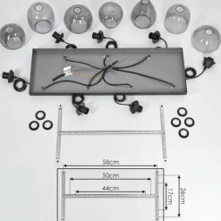 Suspension Verre Fumé-hofstein Suspension Echallens Noir, 7 lumières