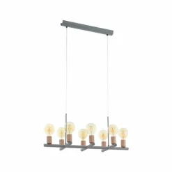 Lampes Vintages & Rétros-Luminaires Eglo Suspension Eglo ADRI Gris, 8 lumières