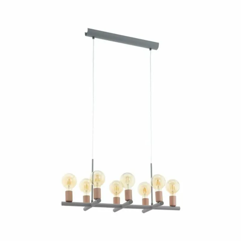Lampes Vintages & Rétros-Luminaires Eglo Suspension Eglo ADRI Gris, 8 lumières