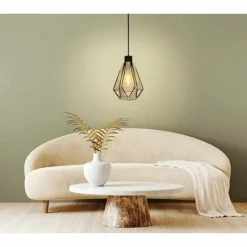 Style Boho-Chic-Luminaires Eglo Suspension Eglo ADWICKLE Noir, 1 lumière