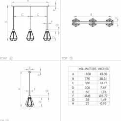 Style Boho-Chic-Luminaires Eglo Suspension Eglo ADWICKLE Noir, 3 lumières
