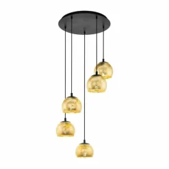 Luminaires Eglo Suspension EGLO ALBARACCIN Noir, 5 lumières