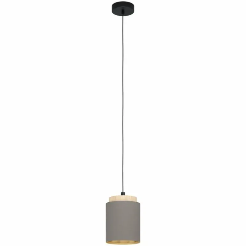 Lampes En Tissu-Luminaires Eglo Suspension Eglo ALBARIZA Brun, Noir, 1 lumière