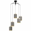 Lampes En Tissu-Luminaires Eglo Suspension Eglo ALBARIZA Brun, Noir, 5 lumières