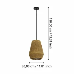 Style Boho-Chic-Luminaires Eglo Suspension Eglo ALDERNEY Noir, 1 lumière