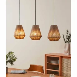 Style Boho-Chic-Luminaires Eglo Suspension Eglo ALDERNEY Noir, 3 lumières