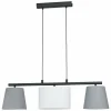 Lampes En Tissu-Luminaires Eglo Suspension EGLO ALMEIDA Noir, 3 lumières