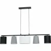 Lampes En Tissu-Luminaires Eglo Suspension EGLO ALMEIDA Noir, 5 lumières