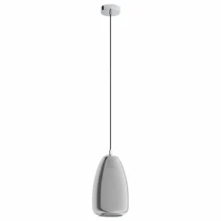 Suspension Verre Fumé-Luminaires Eglo Suspension EGLO ALOBRASE Chrome, 1 lumière