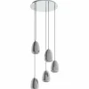 Suspension Verre Fumé-Luminaires Eglo Suspension EGLO ALOBRASE Chrome, 5 lumières
