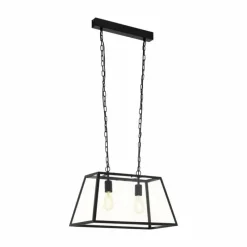 Luminaires Eglo Suspension Eglo AMESBURY Noir, 2 lumières