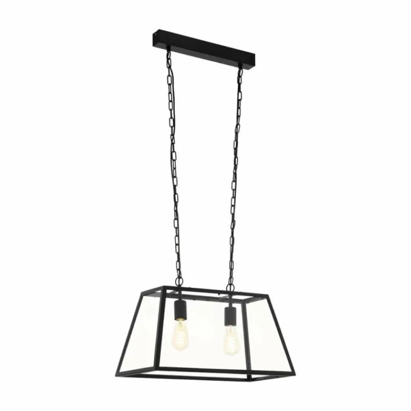 Luminaires Eglo Suspension Eglo AMESBURY Noir, 2 lumières